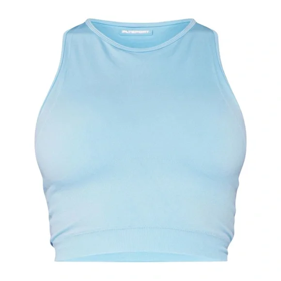 PRETTYLITTLETHING Bright Blue Seamless Bust Panel Sports Bra - Picture 4 of 5